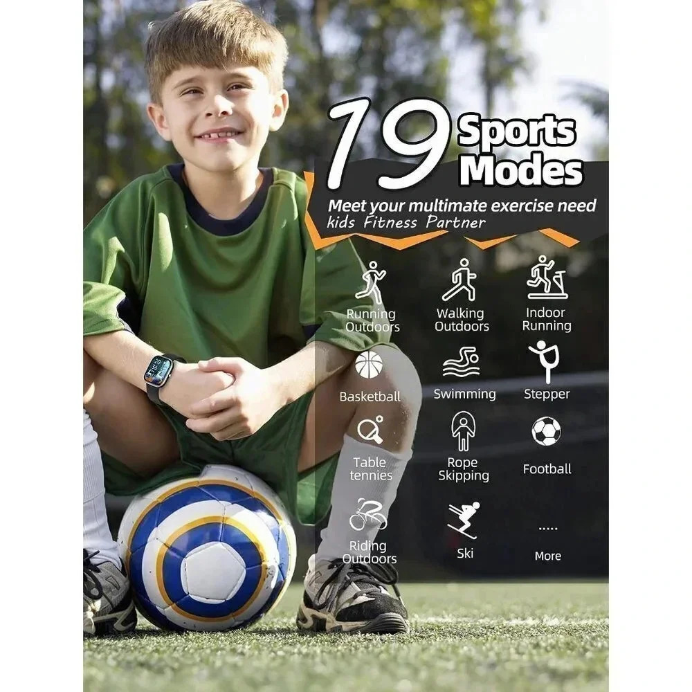 Kids  Waterproof Fitness Activity Heart Rate Sleep Monitor Black Smart Watch - Picture 3 of 14